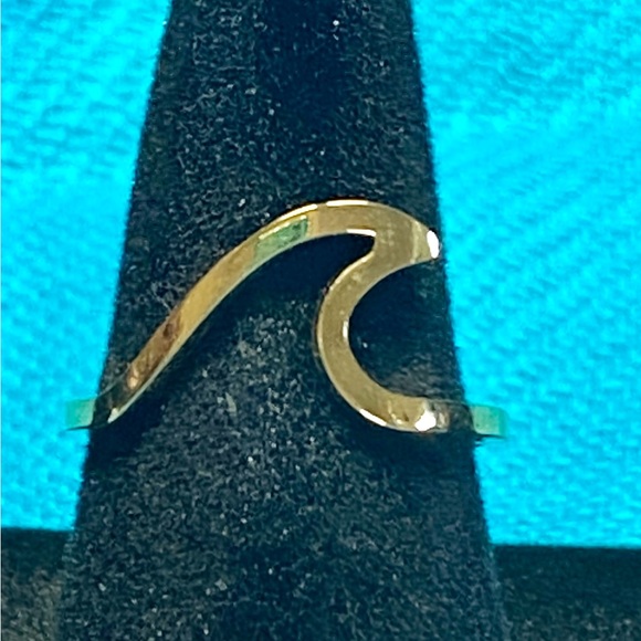 NEW Two Open Wave Rings - Gold & Silver, OS - Picture 2 of 5